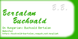 bertalan buchvald business card